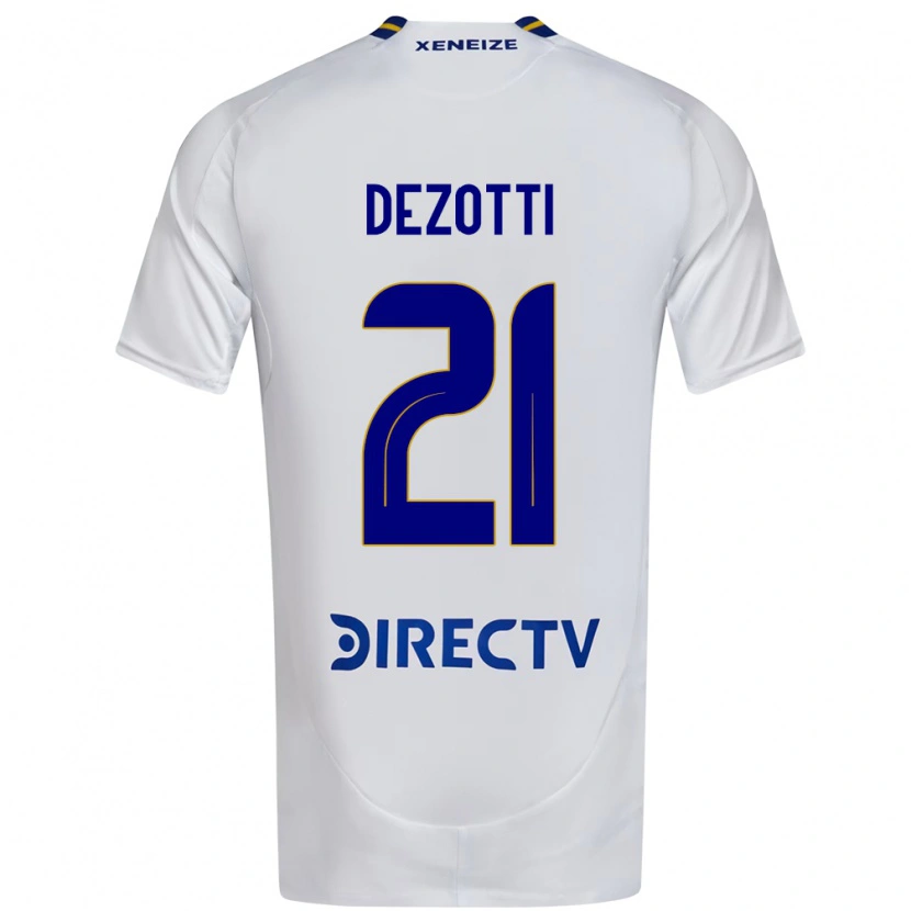 Danxen Uomo Maglia Martina Dezotti #21 Bianco Blu Kit Gara Away 2025/26 Maglietta