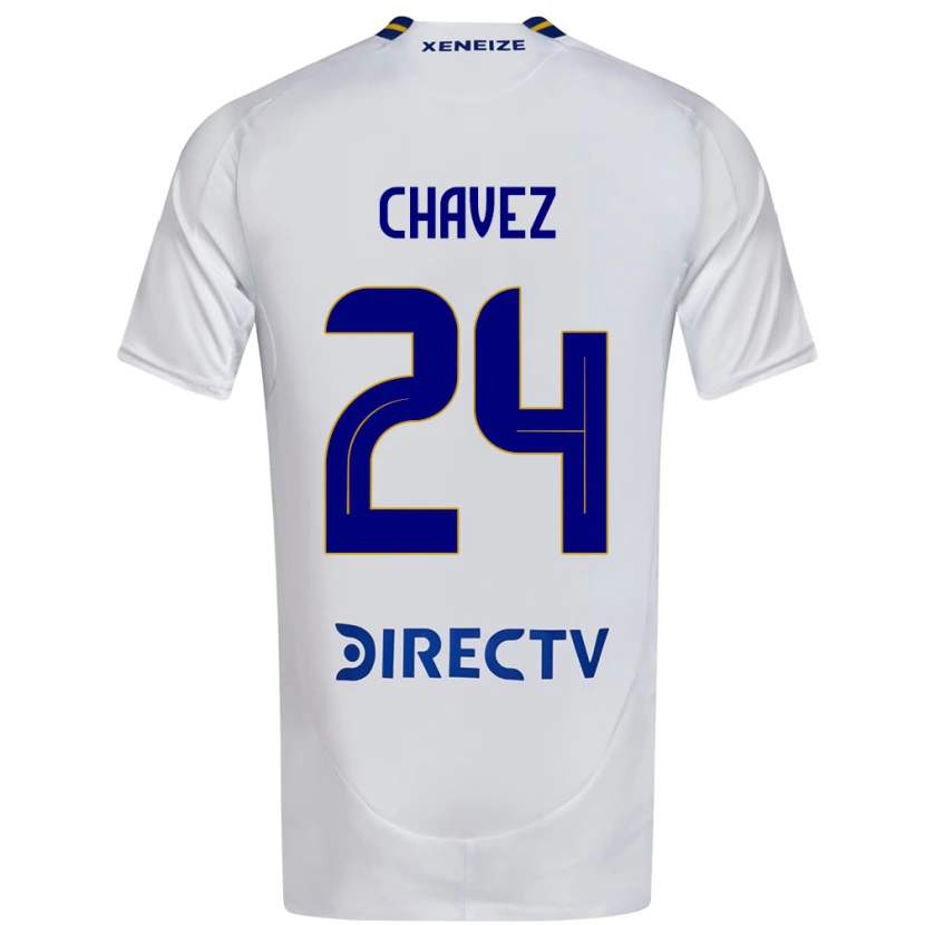 Danxen Uomo Maglia Gabriela Chavez #24 Bianco Blu Kit Gara Away 2025/26 Maglietta