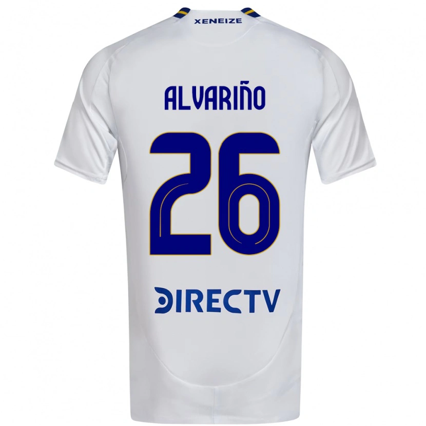Danxen Uomo Maglia Alexis Alvariño #26 Bianco Blu Kit Gara Away 2025/26 Maglietta