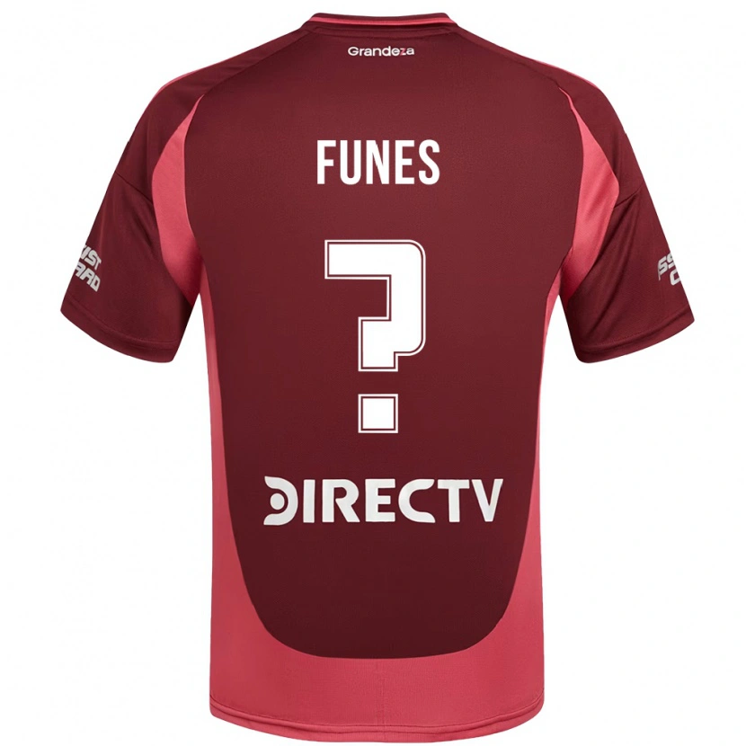 Danxen Uomo Maglia Uriel Funes #0 Borgogna Magenta Kit Gara Away 2025/26 Maglietta