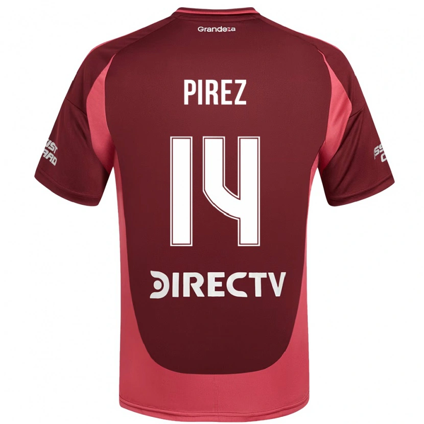 Danxen Uomo Maglia Leandro González Pírez #14 Borgogna Magenta Kit Gara Away 2025/26 Maglietta