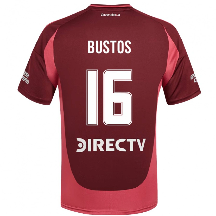 Danxen Uomo Maglia Fabricio Bustos #16 Borgogna Magenta Kit Gara Away 2025/26 Maglietta