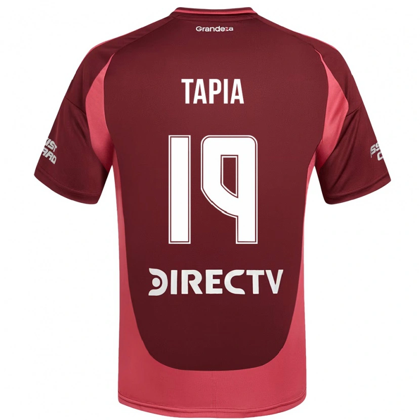 Danxen Uomo Maglia Gonzalo Tapia #19 Borgogna Magenta Kit Gara Away 2025/26 Maglietta