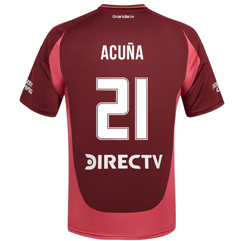 Danxen Uomo Maglia Marcos Acuña #21 Borgogna Magenta Kit Gara Away 2025/26 Maglietta