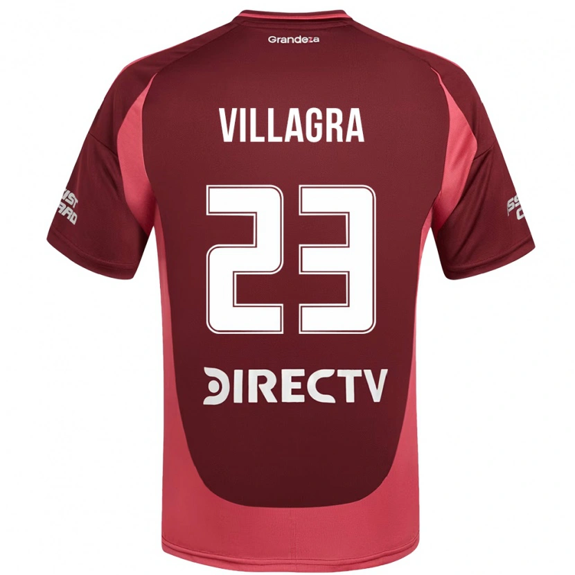 Danxen Uomo Maglia Rodrigo Villagra #23 Borgogna Magenta Kit Gara Away 2025/26 Maglietta
