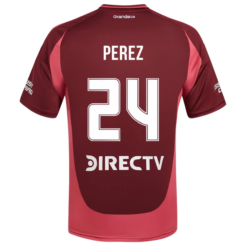 Danxen Uomo Maglia Enzo Pérez #24 Borgogna Magenta Kit Gara Away 2025/26 Maglietta