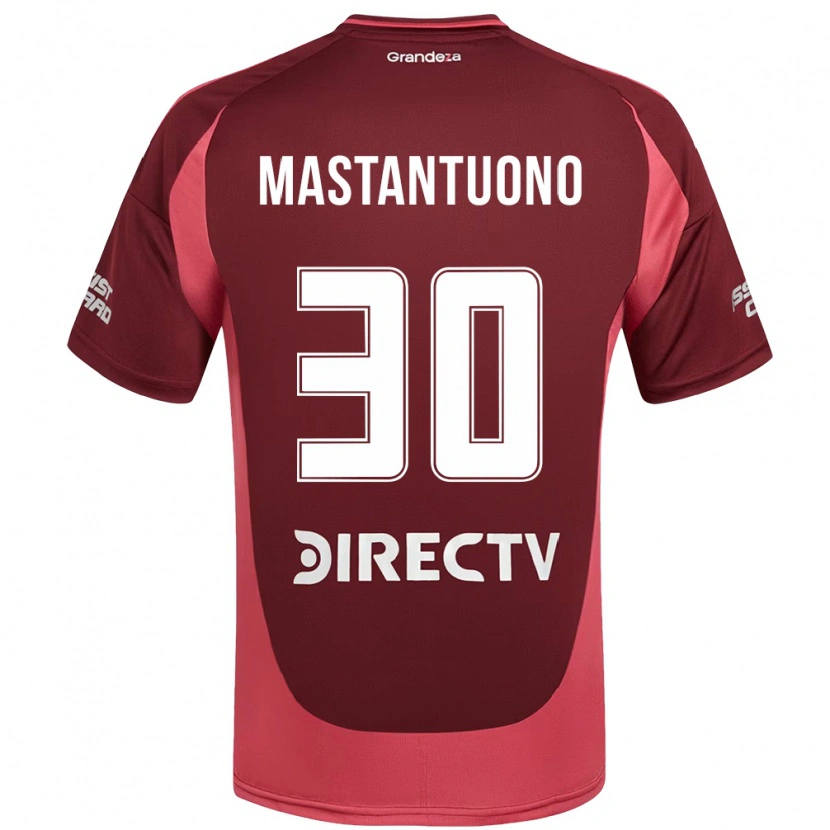 Danxen Uomo Maglia Franco Mastantuono #30 Borgogna Magenta Kit Gara Away 2025/26 Maglietta