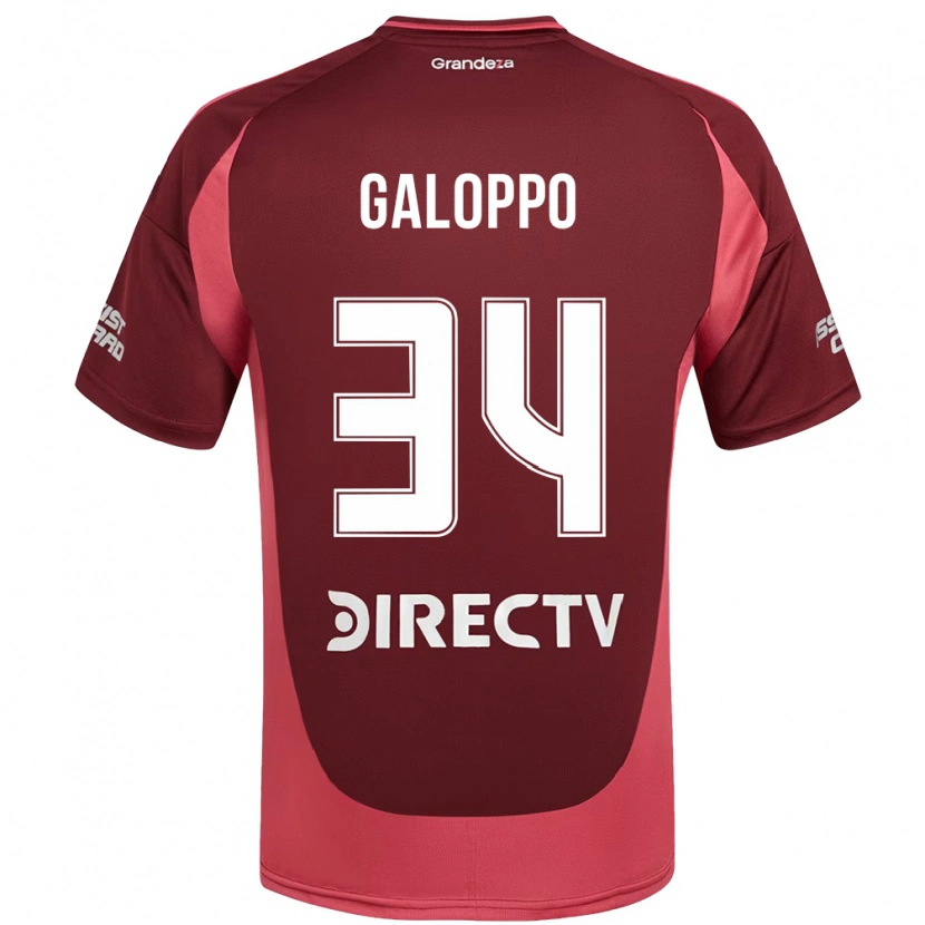 Danxen Uomo Maglia Giuliano Galoppo #34 Borgogna Magenta Kit Gara Away 2025/26 Maglietta