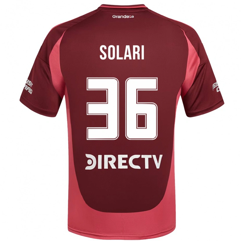 Danxen Uomo Maglia Pablo Solari #36 Borgogna Magenta Kit Gara Away 2025/26 Maglietta