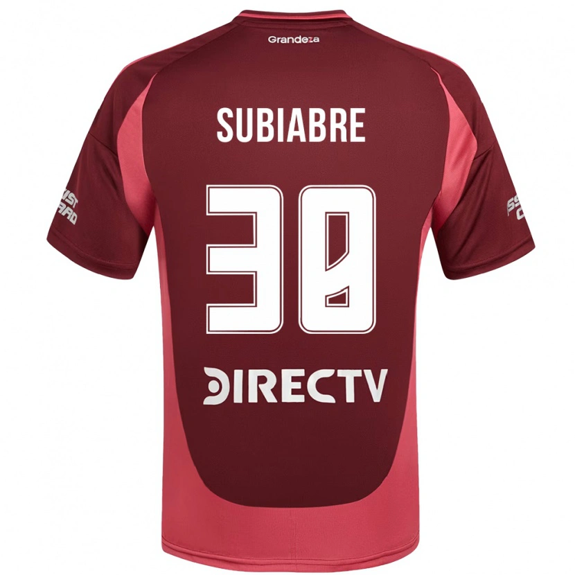 Danxen Uomo Maglia Ian Subiabre #38 Borgogna Magenta Kit Gara Away 2025/26 Maglietta