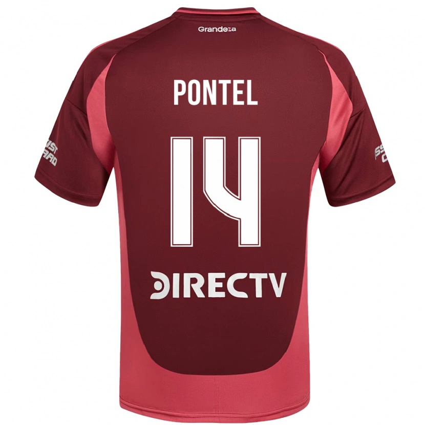 Danxen Uomo Maglia Daniela Pontel #14 Borgogna Magenta Kit Gara Away 2025/26 Maglietta