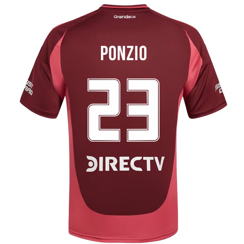 Danxen Uomo Maglia Leonardo Ponzio #23 Borgogna Magenta Kit Gara Away 2025/26 Maglietta