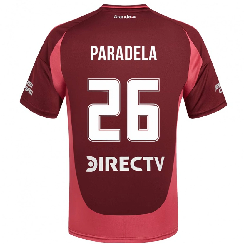 Danxen Uomo Maglia Jose Paradela #26 Borgogna Magenta Kit Gara Away 2025/26 Maglietta