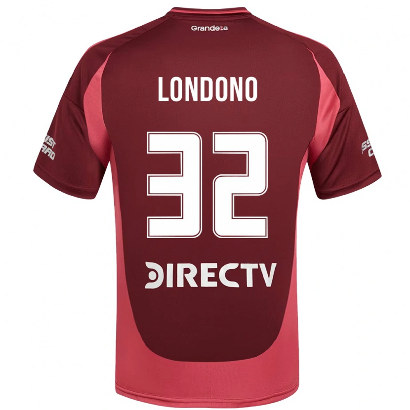 Danxen Uomo Maglia Flabian Londono #32 Borgogna Magenta Kit Gara Away 2025/26 Maglietta