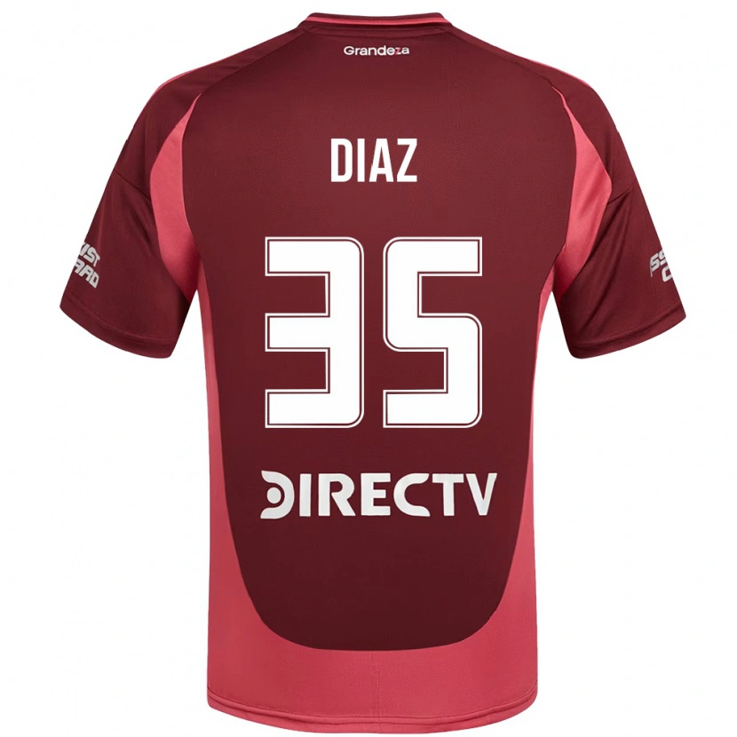 Danxen Uomo Maglia Leonardo Diaz #35 Borgogna Magenta Kit Gara Away 2025/26 Maglietta
