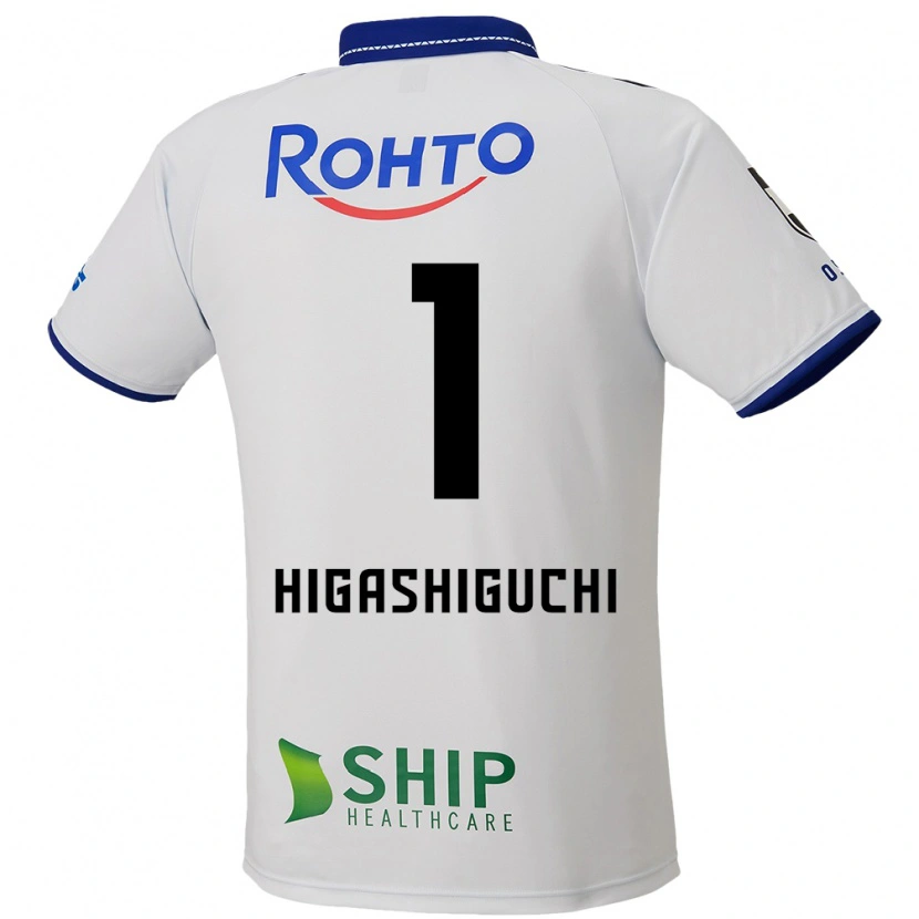 Danxen Uomo Maglia Masaaki Higashiguchi #1 Bianco Blu Nero Kit Gara Away 2025/26 Maglietta