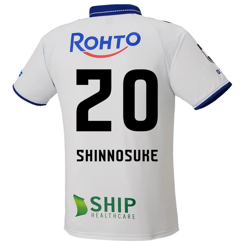 Danxen Uomo Maglia Shinnosuke Nakatani #20 Bianco Blu Nero Kit Gara Away 2025/26 Maglietta