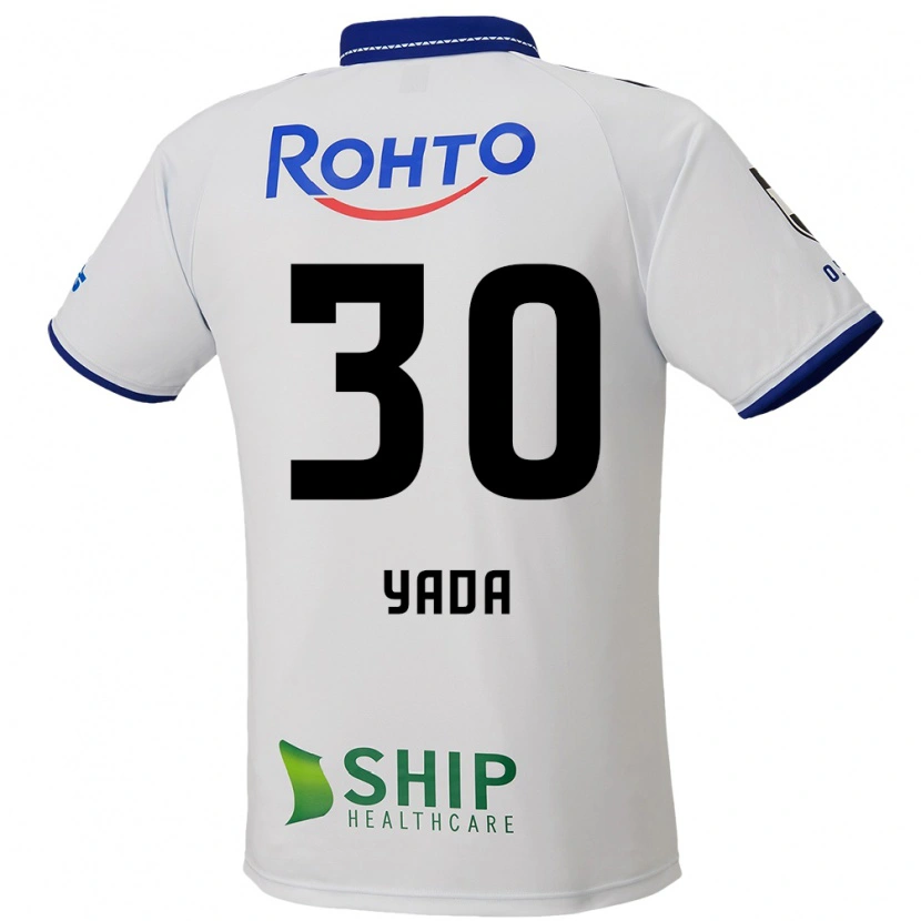 Danxen Uomo Maglia Yukito Yada #30 Bianco Blu Nero Kit Gara Away 2025/26 Maglietta
