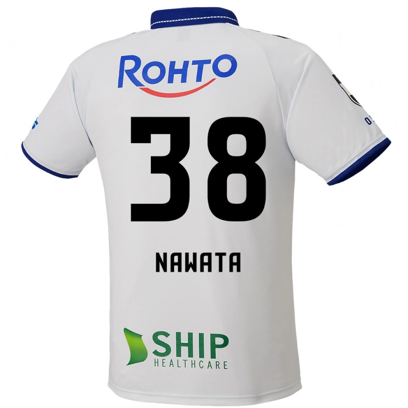 Danxen Uomo Maglia Gaku Nawata #38 Bianco Blu Nero Kit Gara Away 2025/26 Maglietta