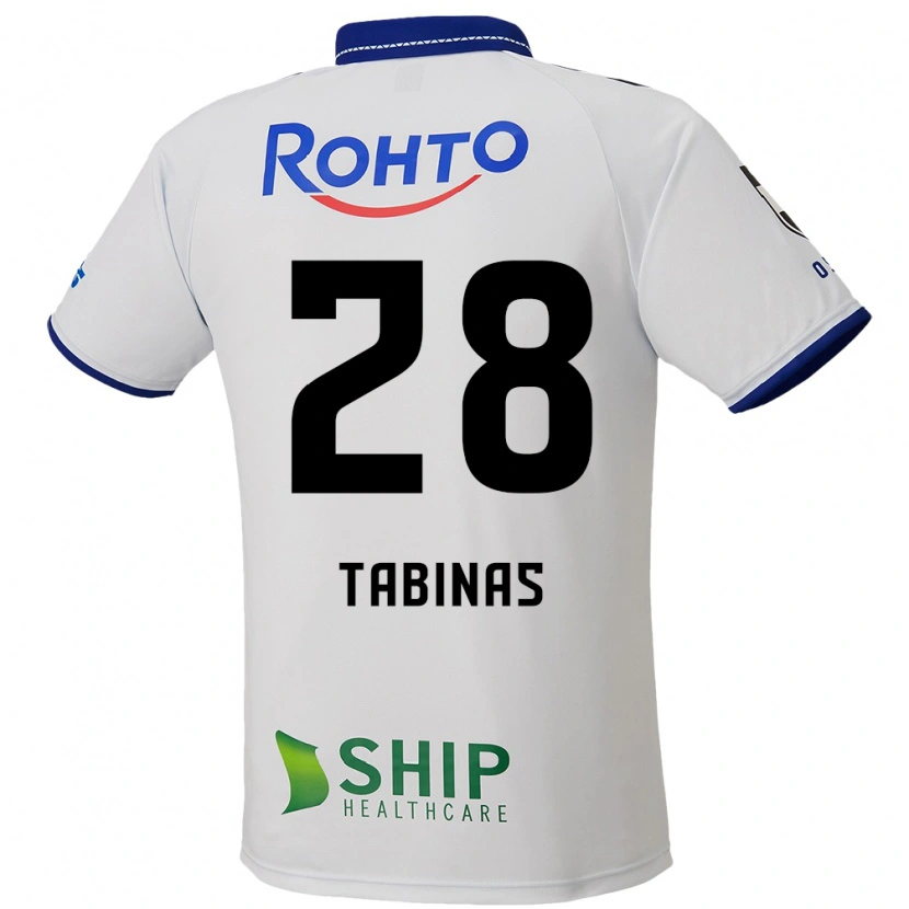 Danxen Uomo Maglia Jefferson Tabinas #28 Bianco Blu Nero Kit Gara Away 2025/26 Maglietta