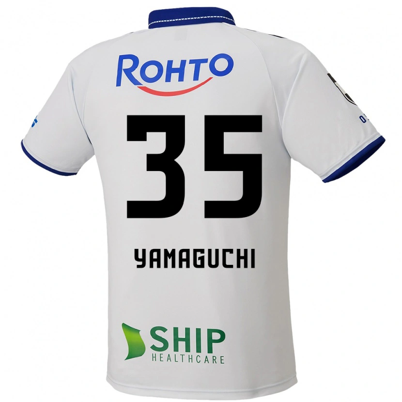 Danxen Uomo Maglia Tatsuya Yamaguchi #35 Bianco Blu Nero Kit Gara Away 2025/26 Maglietta