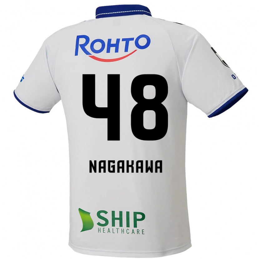 Danxen Uomo Maglia Kanta Nagakawa #48 Bianco Blu Nero Kit Gara Away 2025/26 Maglietta