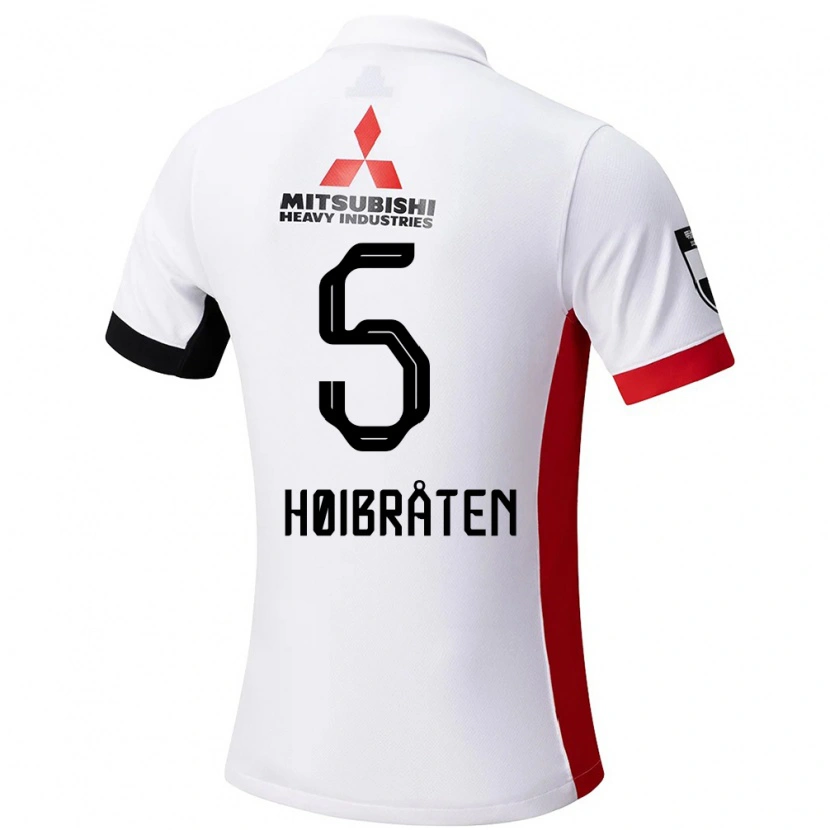 Danxen Uomo Maglia Marius Høibråten #5 Bianco Nero Kit Gara Away 2025/26 Maglietta