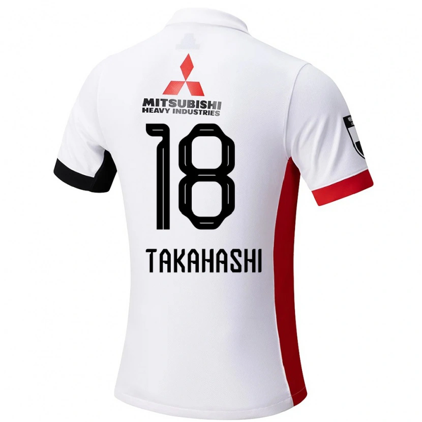 Danxen Uomo Maglia Toshiki Takahashi #18 Bianco Nero Kit Gara Away 2025/26 Maglietta