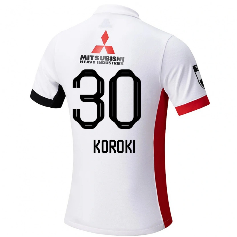 Danxen Uomo Maglia Shinzo Koroki #30 Bianco Nero Kit Gara Away 2025/26 Maglietta