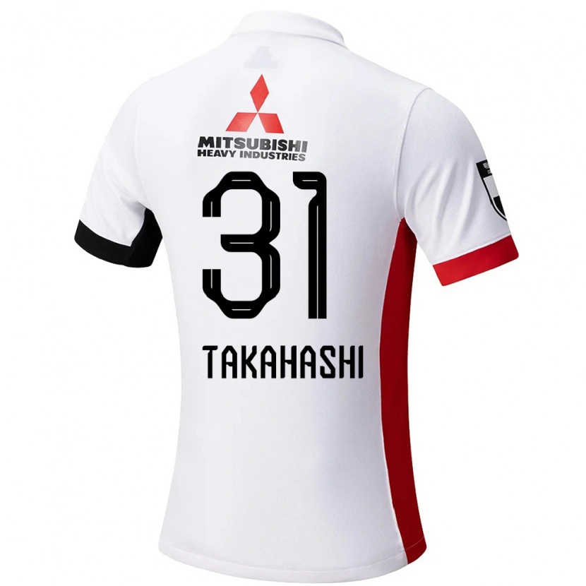 Danxen Uomo Maglia Atsuro Takahashi #31 Bianco Nero Kit Gara Away 2025/26 Maglietta