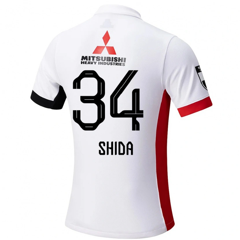 Danxen Uomo Maglia Izuho Shida #34 Bianco Nero Kit Gara Away 2025/26 Maglietta