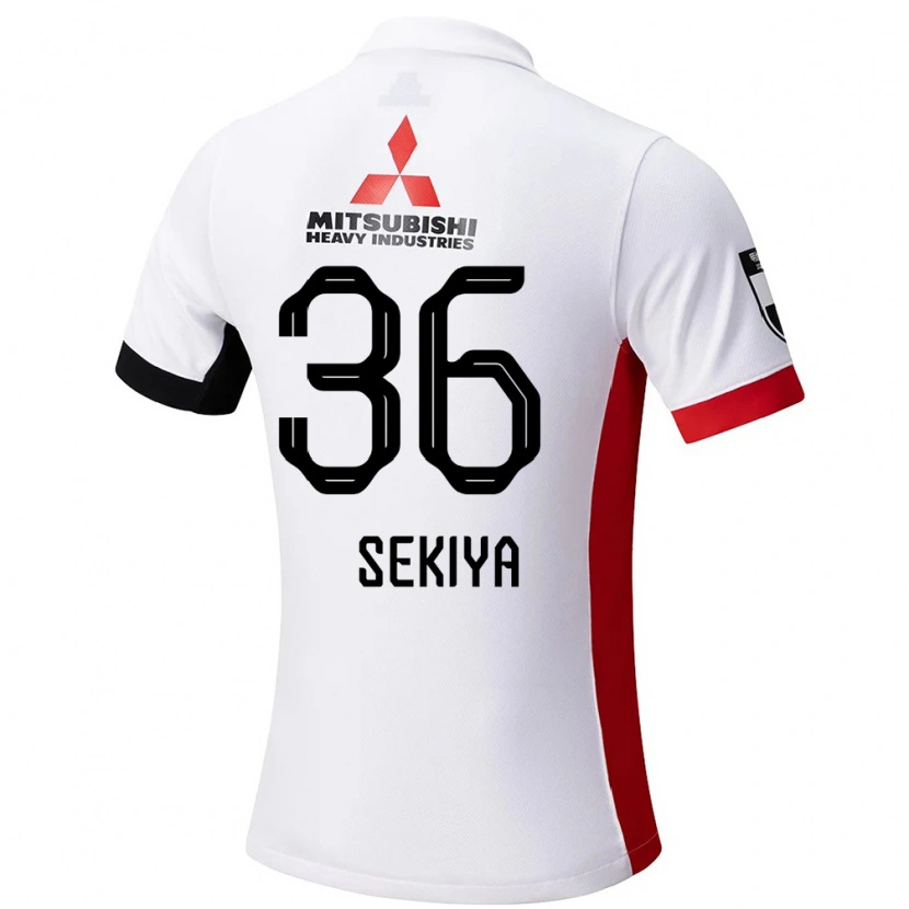 Danxen Uomo Maglia Hikaru Sekiya #36 Bianco Nero Kit Gara Away 2025/26 Maglietta