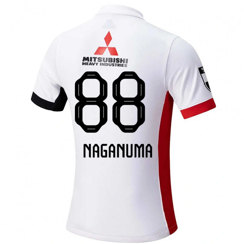 Danxen Uomo Maglia Yoichi Naganuma #88 Bianco Nero Kit Gara Away 2025/26 Maglietta