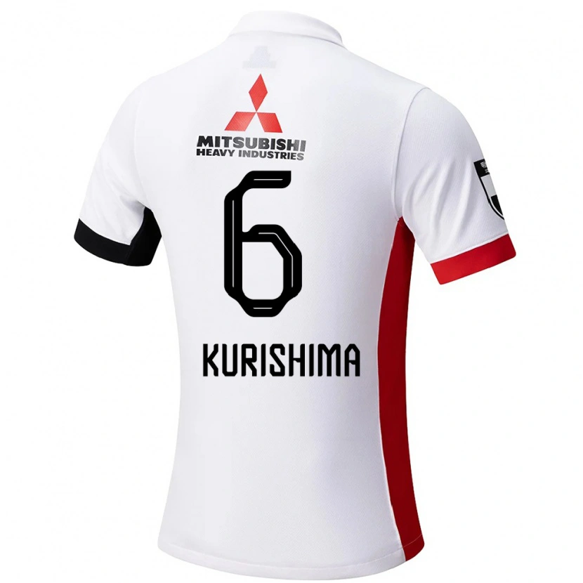 Danxen Uomo Maglia Akari Kurishima #6 Bianco Nero Kit Gara Away 2025/26 Maglietta