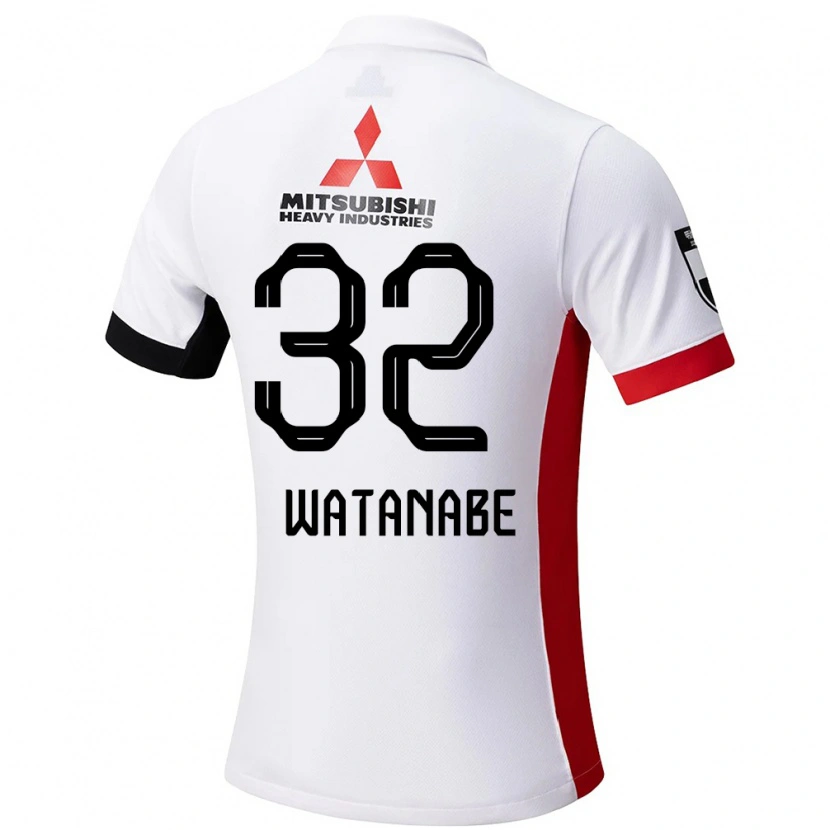 Danxen Uomo Maglia Risako Watanabe #32 Bianco Nero Kit Gara Away 2025/26 Maglietta