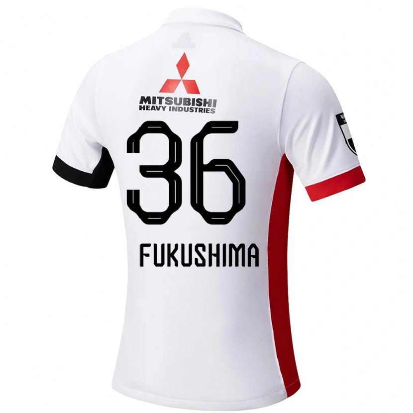 Danxen Uomo Maglia Ryuya Fukushima #36 Bianco Nero Kit Gara Away 2025/26 Maglietta