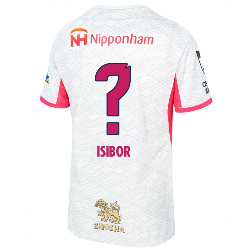 Danxen Uomo Maglia Ken Isibor #0 Bianco Rosa Sakura Kit Gara Away 2025/26 Maglietta