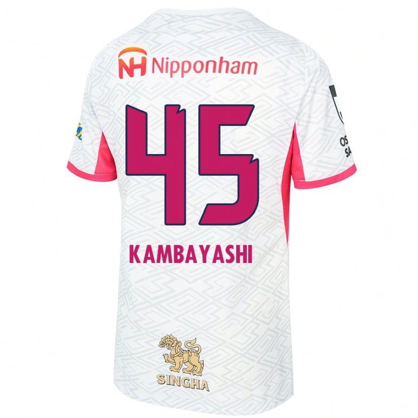 Danxen Uomo Maglia Go Kambayashi #45 Bianco Rosa Sakura Kit Gara Away 2025/26 Maglietta