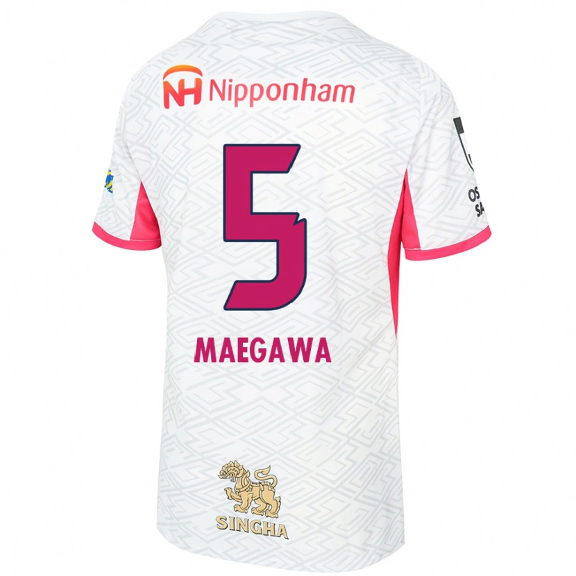 Danxen Uomo Maglia Miki Maegawa #5 Bianco Rosa Sakura Kit Gara Away 2025/26 Maglietta