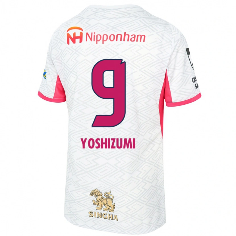 Danxen Uomo Maglia Warai Yoshizumi #9 Bianco Rosa Sakura Kit Gara Away 2025/26 Maglietta