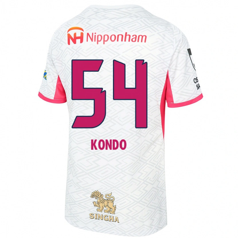 Danxen Uomo Maglia Kuraba Kondo #54 Bianco Rosa Sakura Kit Gara Away 2025/26 Maglietta