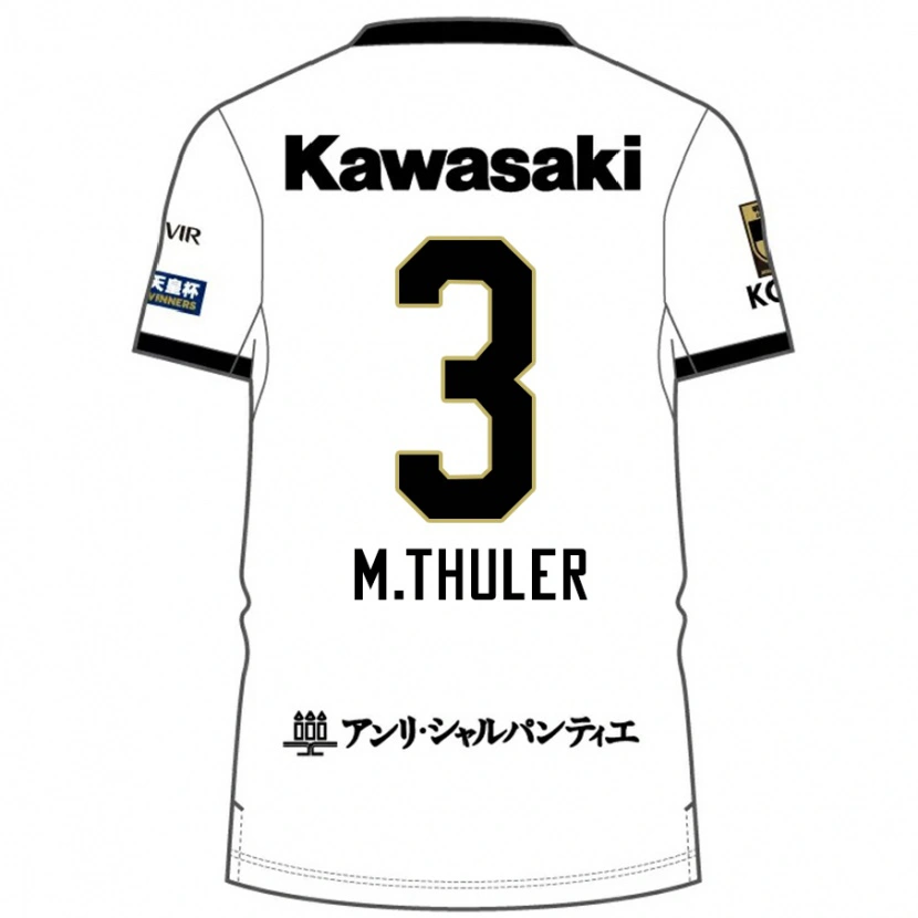Danxen Uomo Maglia Thuler #3 Bianco Nero Kit Gara Away 2025/26 Maglietta