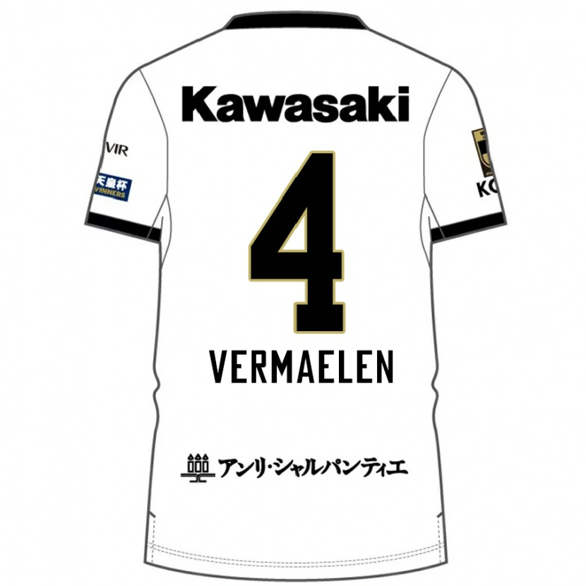 Danxen Uomo Maglia Thomas Vermaelen #4 Bianco Nero Kit Gara Away 2025/26 Maglietta