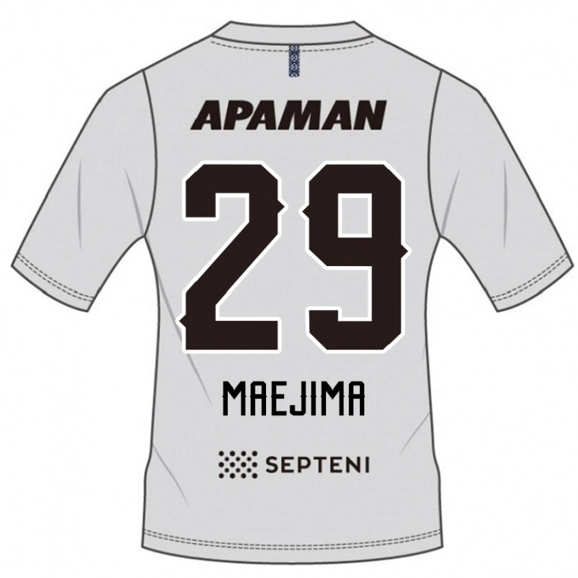 Danxen Uomo Maglia Yota Maejima #29 Grigio Chiaro Kit Gara Away 2025/26 Maglietta
