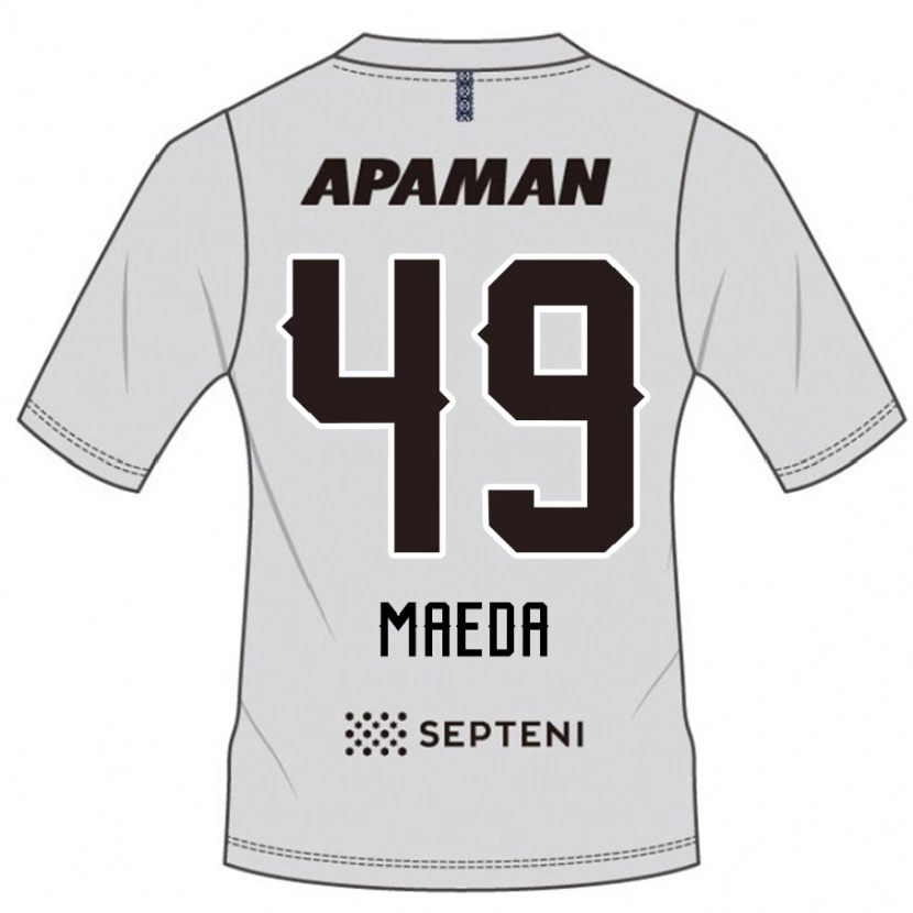 Danxen Uomo Maglia Ichika Maeda #49 Grigio Chiaro Kit Gara Away 2025/26 Maglietta