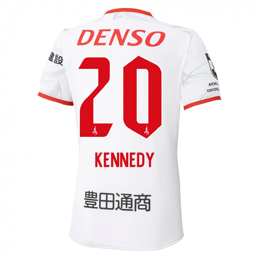 Danxen Uomo Maglia Kennedy Egbus Mikuni #20 Bianco Rosso Kit Gara Away 2025/26 Maglietta