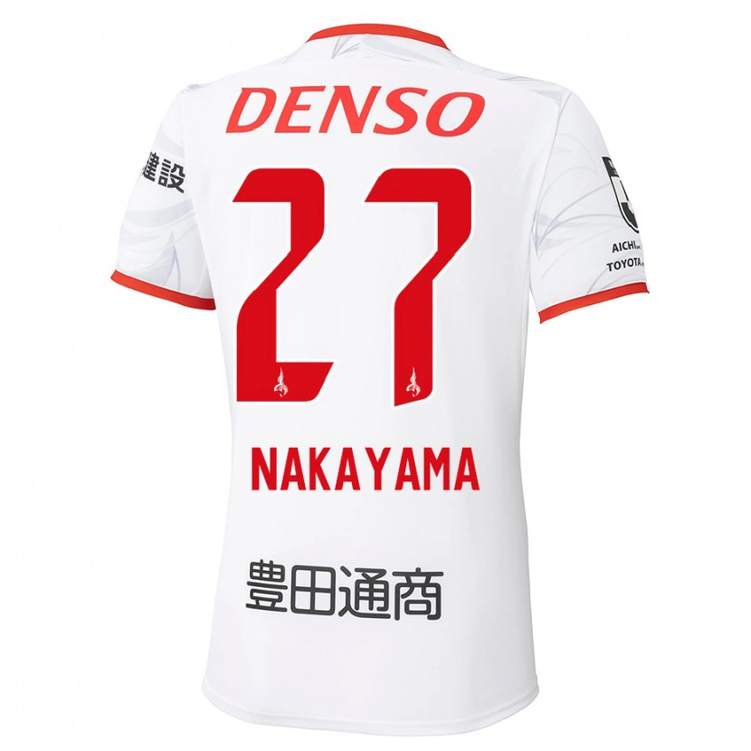 Danxen Uomo Maglia Katsuhiro Nakayama #27 Bianco Rosso Kit Gara Away 2025/26 Maglietta