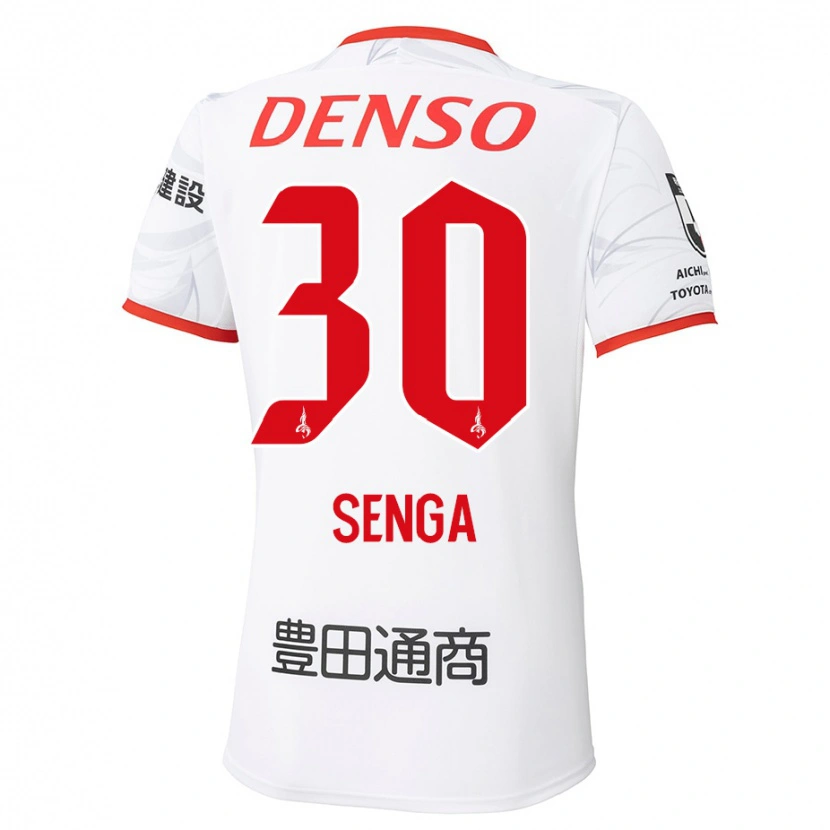 Danxen Uomo Maglia Shotaro Senga #30 Bianco Rosso Kit Gara Away 2025/26 Maglietta