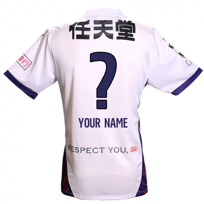 Danxen Uomo Maglia Il Tuo Nome #0 Bianco Viola Nero Kit Gara Away 2025/26 Maglietta