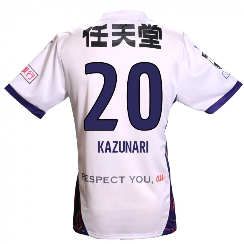 Danxen Uomo Maglia Kazunari Kita #20 Bianco Viola Nero Kit Gara Away 2025/26 Maglietta